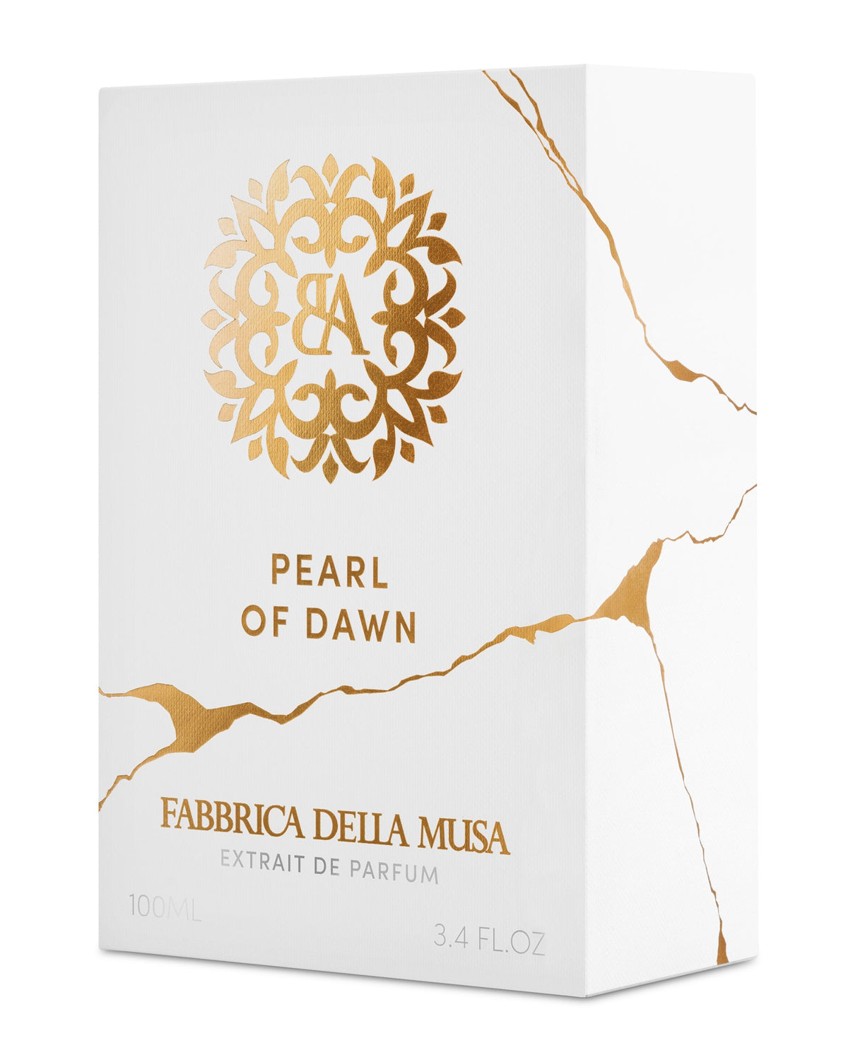 Pearl of Dawn 100ml presentation box in white with gold kintsugi detailing